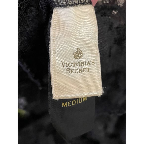 VTG Victoria's Secret M Gold Crown Label M Black Lace Lingerie Teddy Feminine - Picture 4 of 16